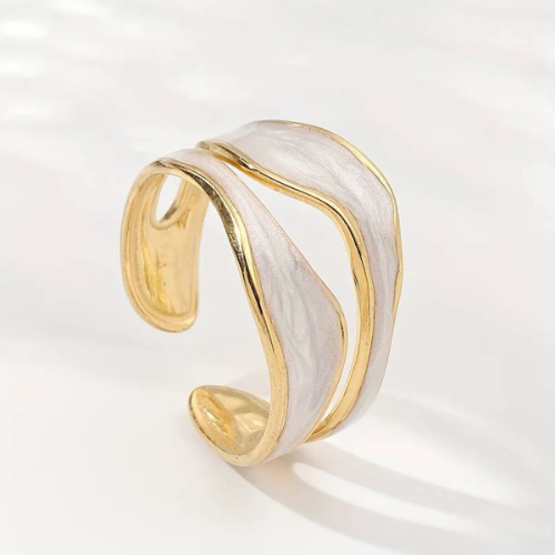 Silver and Gold Sculptural Cuff Ring