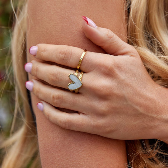 Gold Heart Motif Ring